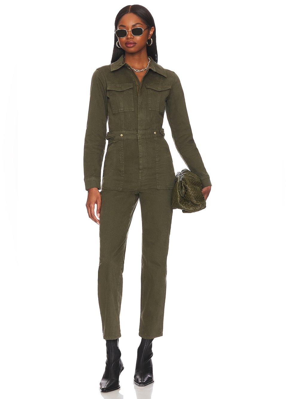Good American Fit For Success Jumpsuit NWT Size 0/XS Black/Gray MSRP $179
